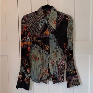 Chic Patchwork Floral Blouse